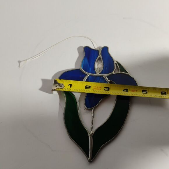 Handmade Stained Glass Iris Flower - Picture 7 of 7